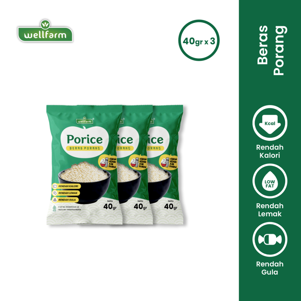 

Porice Beras Porang Instan Wellfarm Isi 3pcs kemasan sachet