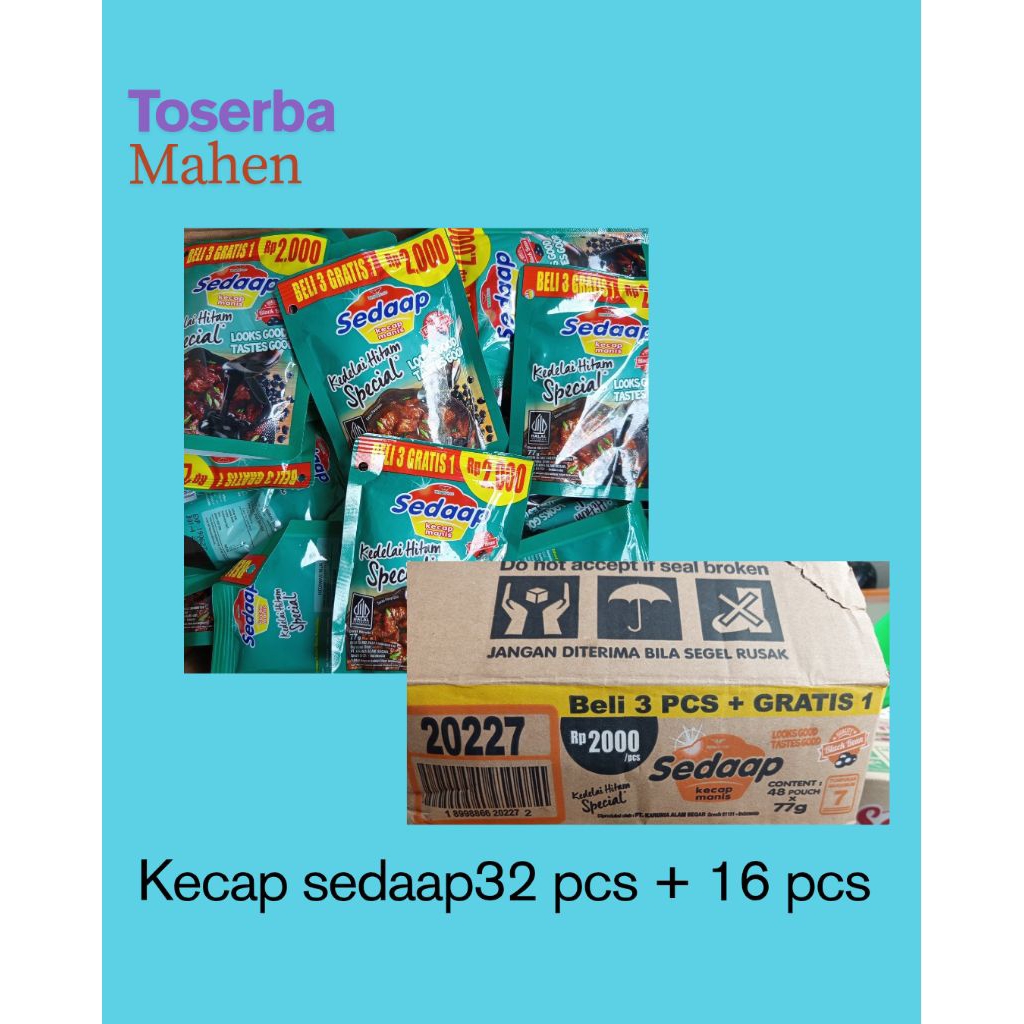 

kecap sedaap 1 karton beli 3 gratis 1
