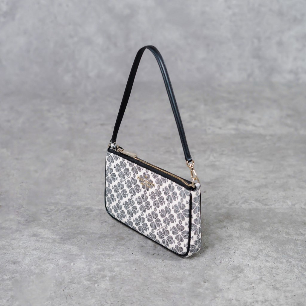 Tas KS JACQUARD MONOGRAM WHITE BLACK HOBO BAG 100% ORIGINAL