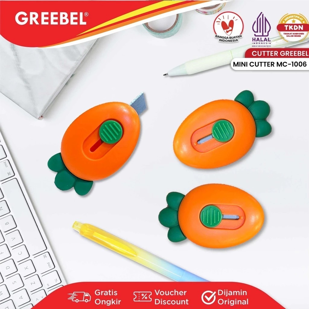 

GREEBEL Mini Cutter MC- 1006 (1Pcs) / Kater Lucu / Cuter karakter / Kater Untuk Anak Sekolah