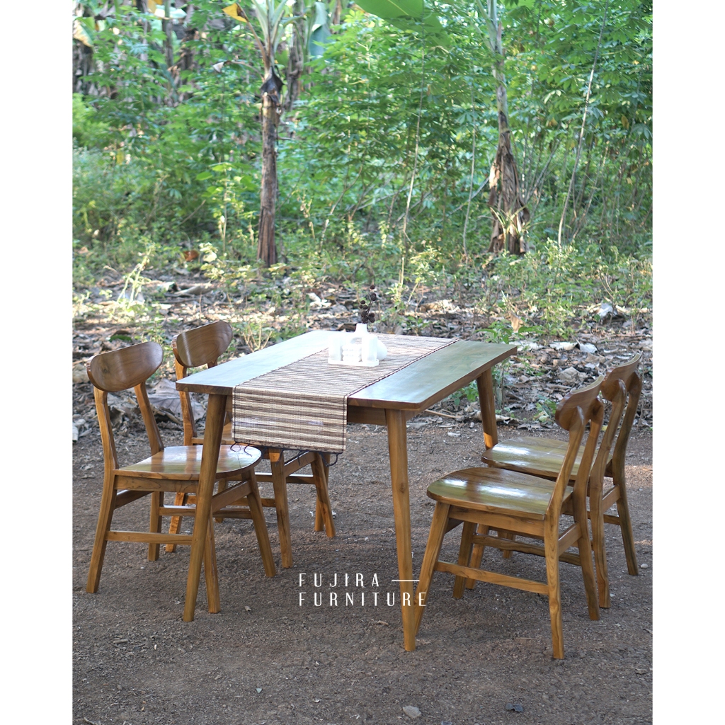 Meja Makan Kursi Makan Set Meja Makan Kursi Ropan 4 Kursi Kayu Jati Dengan Meja Makan Kayu Jati Set 