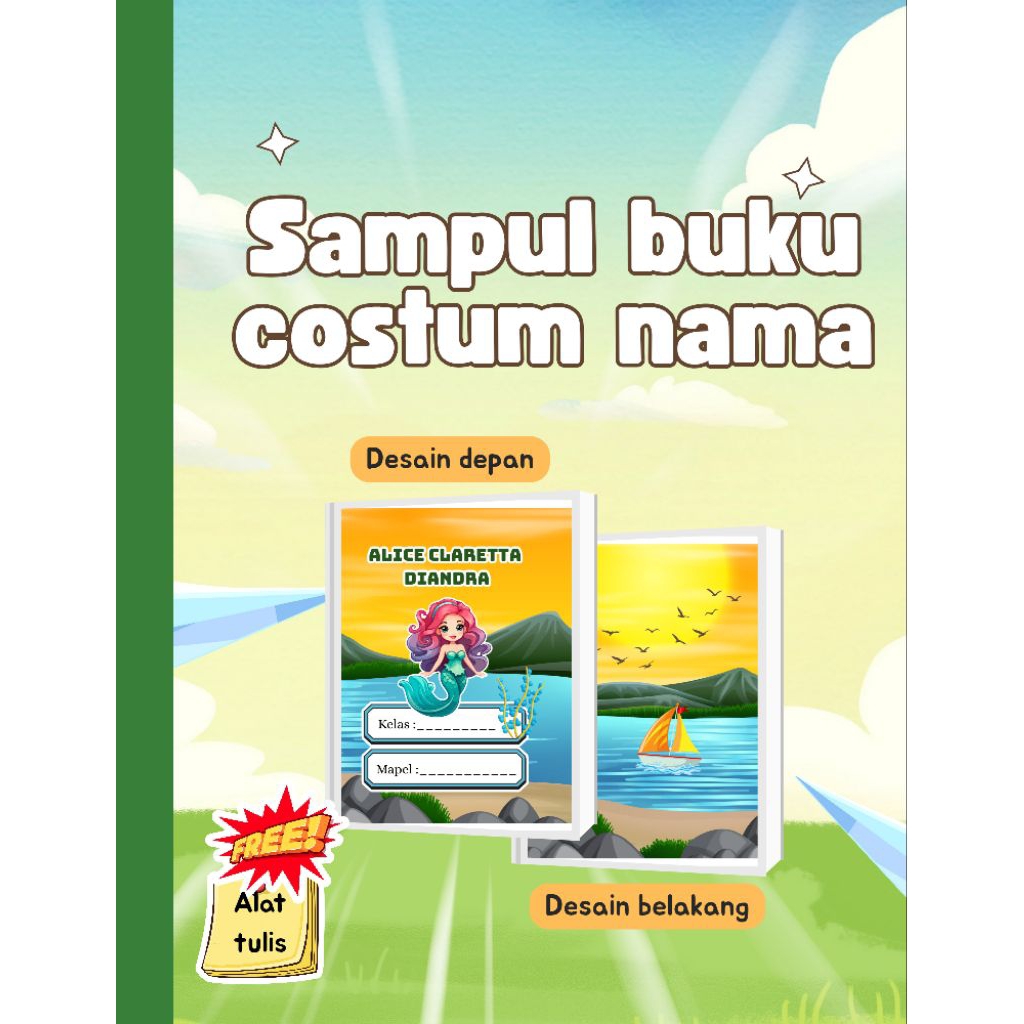 

(Free Alat Tulis) Sampul Buku Paket Isi 10 Pics/Bahan Hvs/ArtPapert
