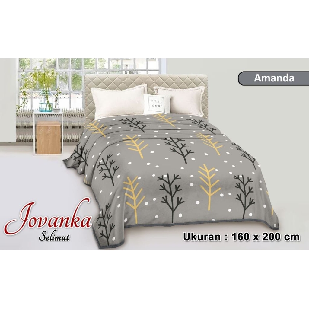 Jovanka - Selimut Bulu Halus Ukuran160x200 Motif Amanda