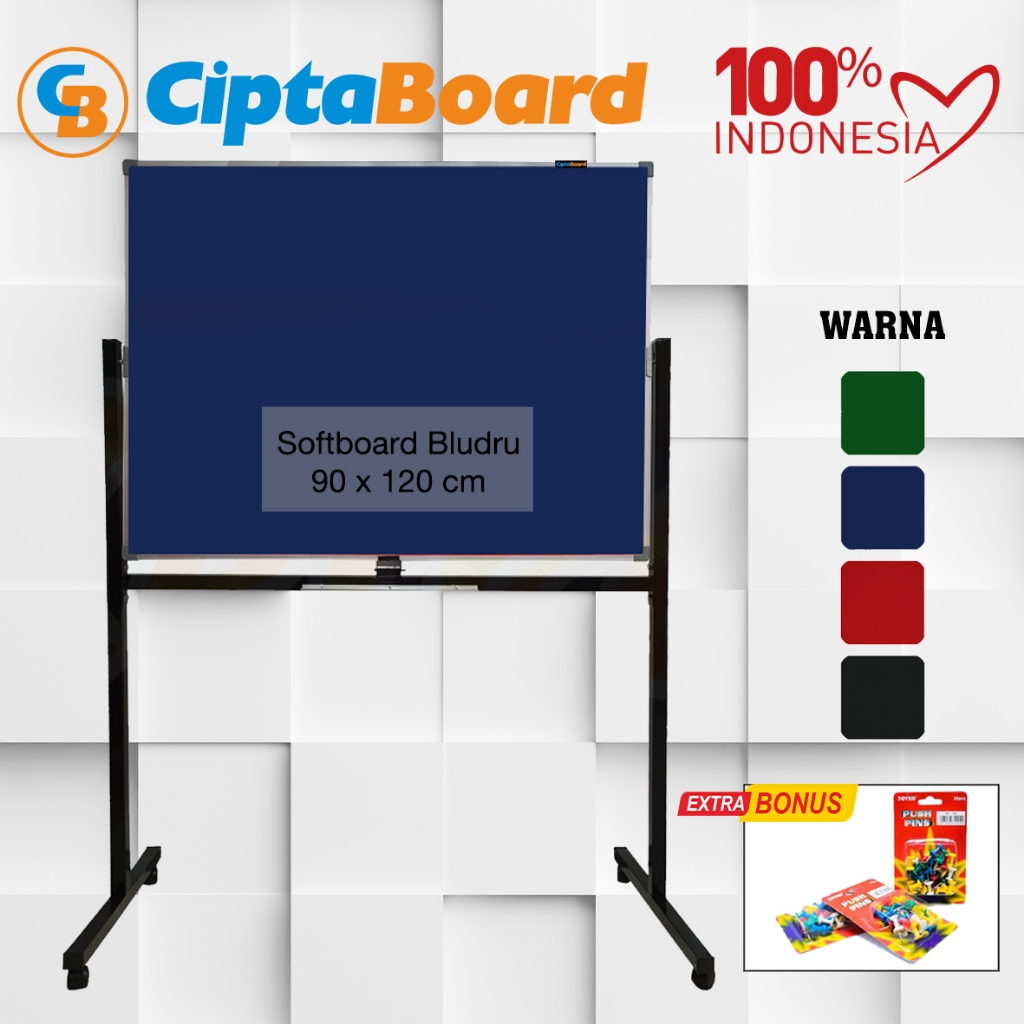 

Softboard / Cork Pin Board / Papan Mading Stand Cipta / Bludru 90 x 120 cm