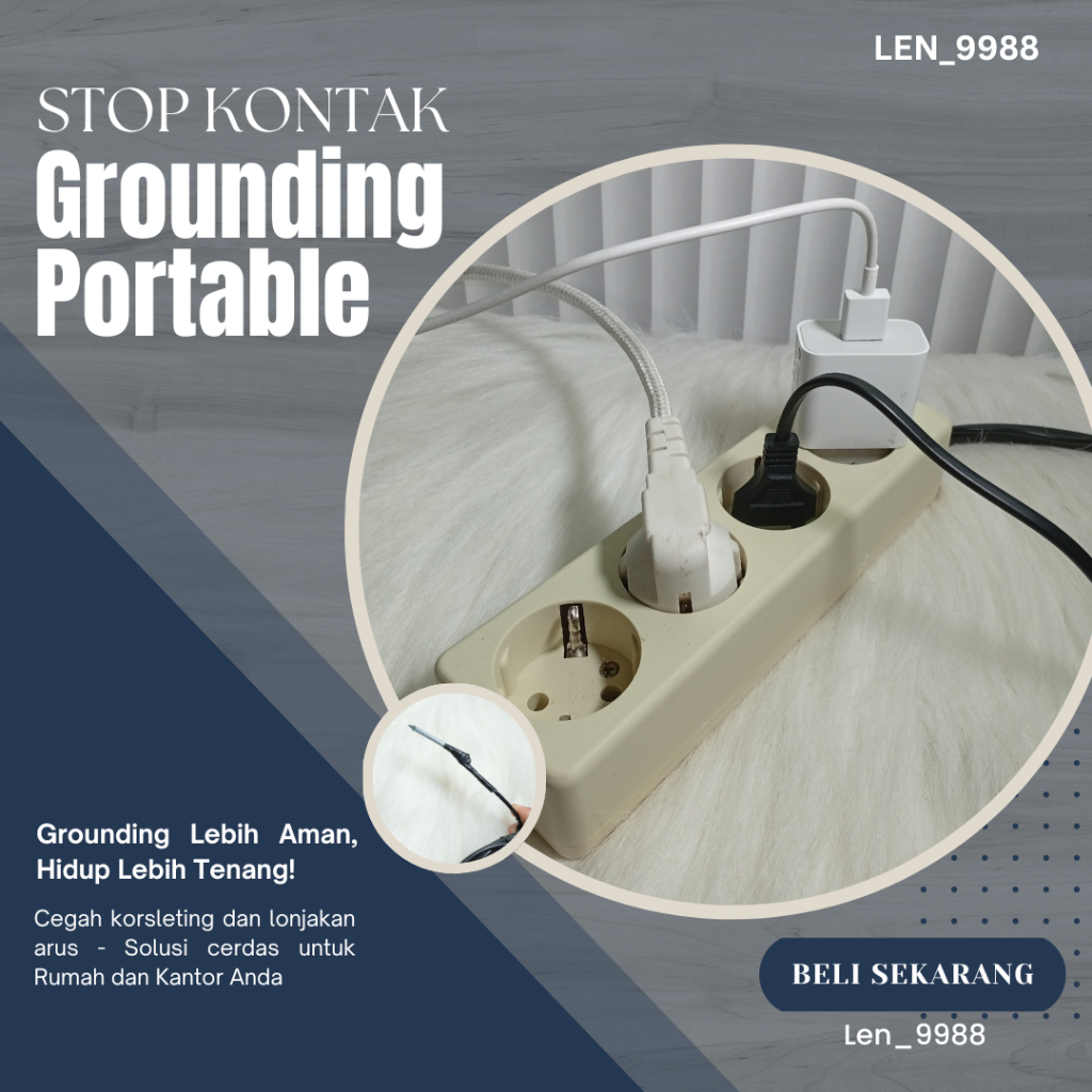 Stop kontak Grounding Portabel Tembok | Menghialngkan listrik statis pasang grounding / Grounding Te