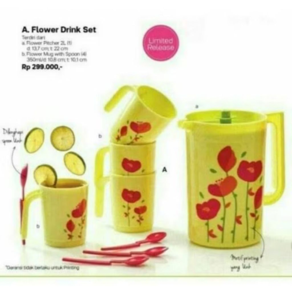 ORI-New Tupperware Flower Drinking Set