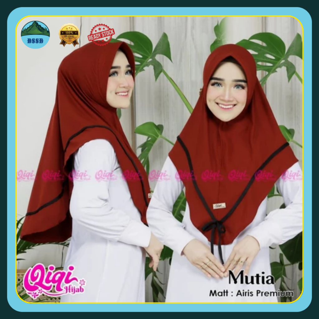 Jilbab Instan MUTIA Pet List | Hijab Jersey Airish Premium | Kerudung Instan Dewasa - Qiqi Hijab