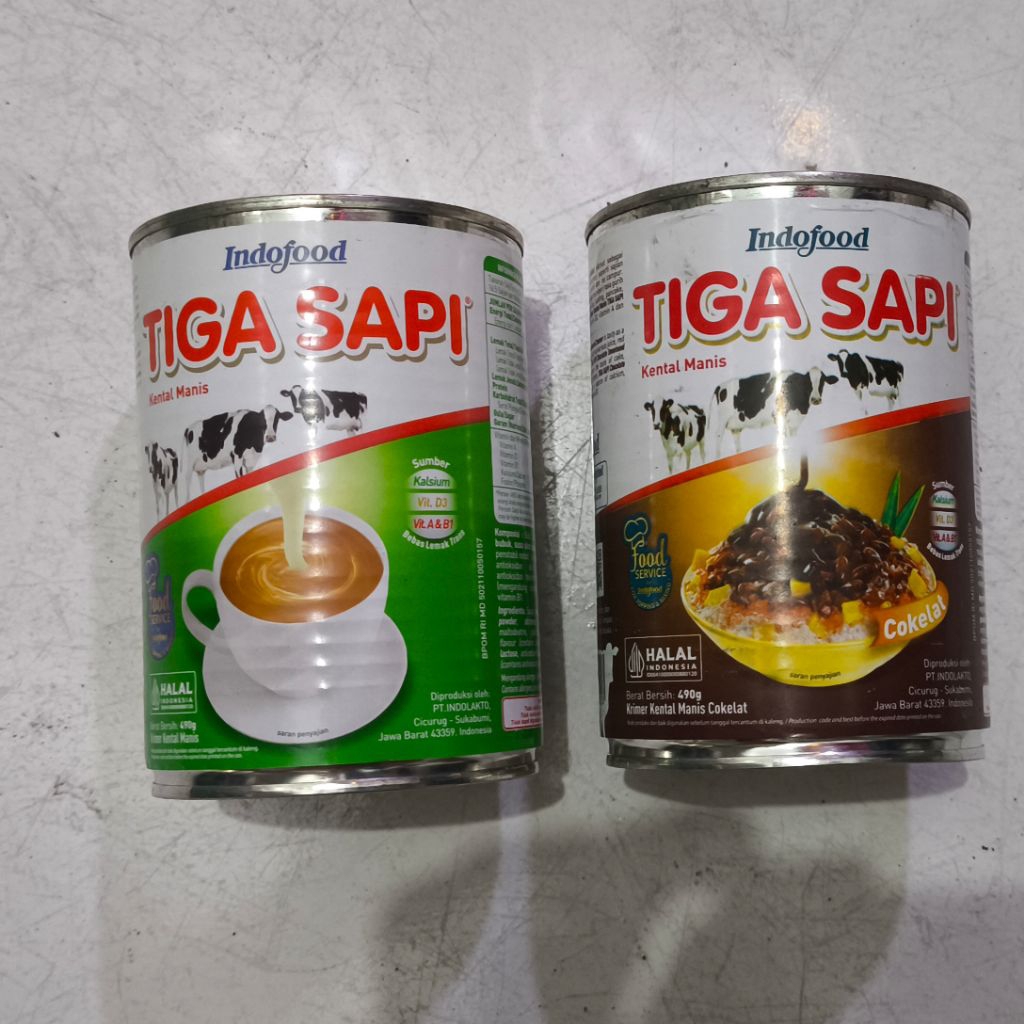 

susu tiga sapi putih dan cokelat 490g