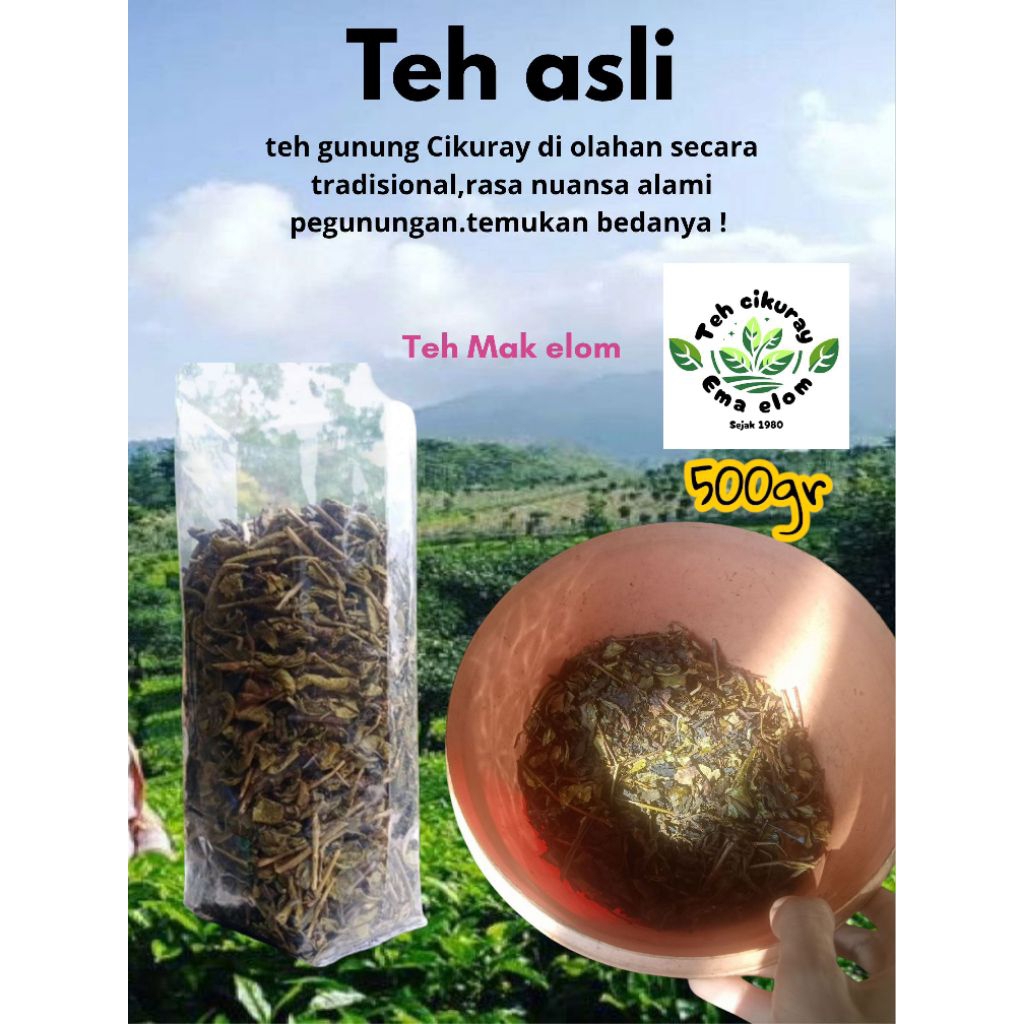 

Teh Hitam black tea Cikuray ema elom ukuran 500gr