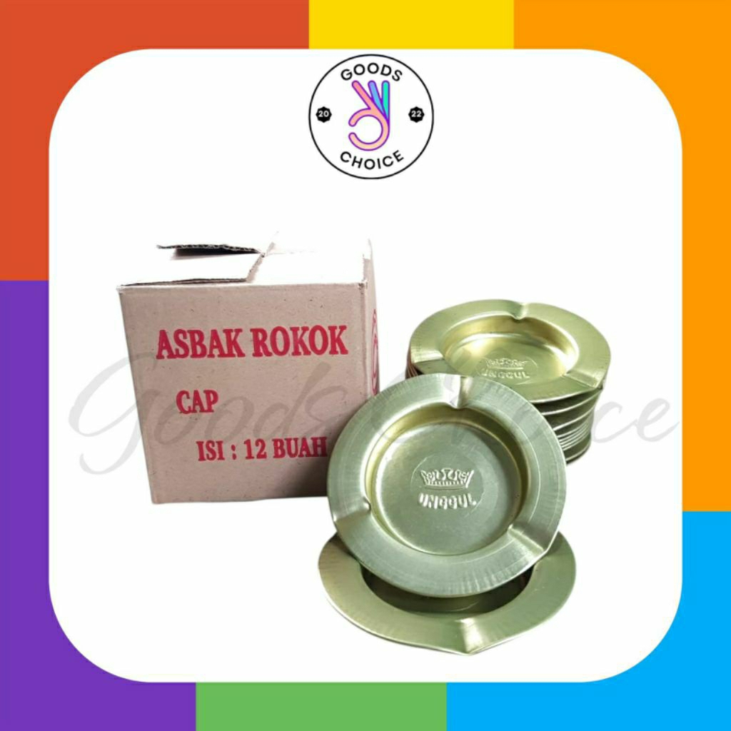 Asbak Kaleng Unggul / Tempat Rokok Bulat Kaleng