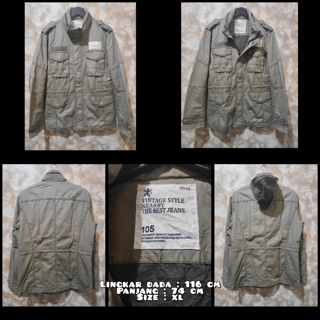 Jaket Parka Warna Hijau army Merk TBJ  Second Original.