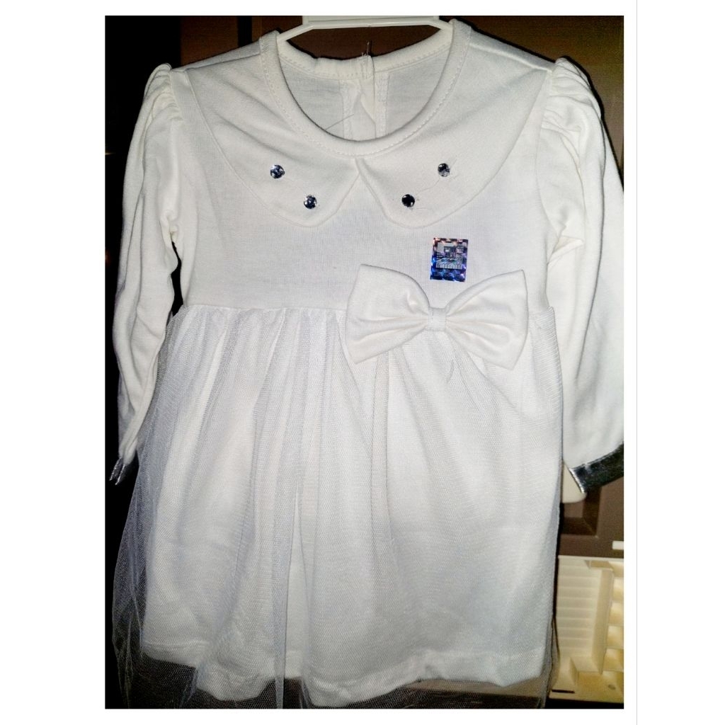 NEW  DRESS NEWBORN - Baju bayi newborn warna putih - One set dress bayi putih untuk aqiqah atau foto