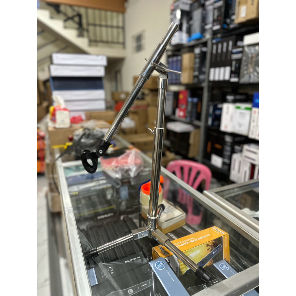 Stand mic hadroh stainless pendek