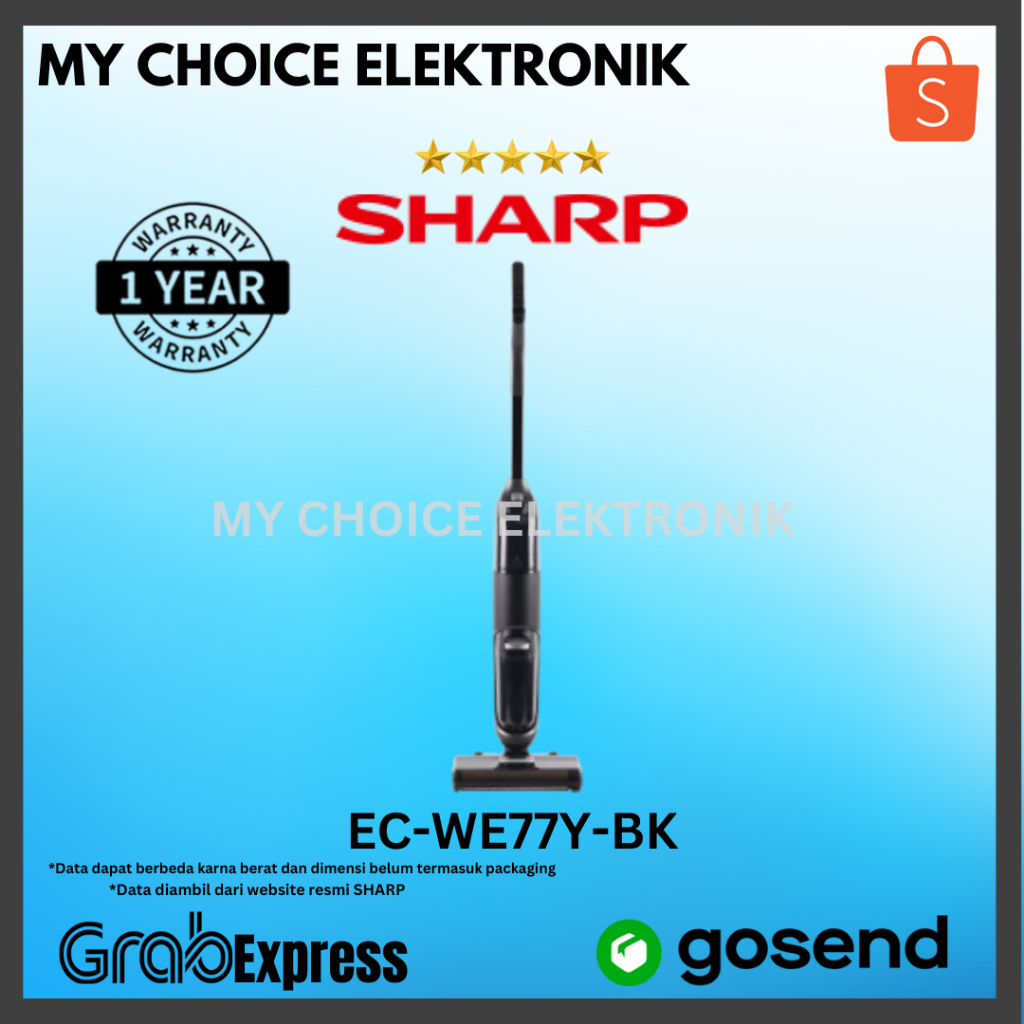 Sharp EC-WE77Y-BK 3in1 Vacuum Cleaner Cordless