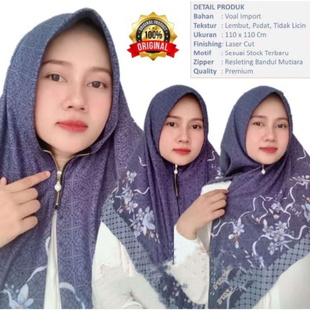 Hijab Zipper Resleting | jilbab Zipper azara
