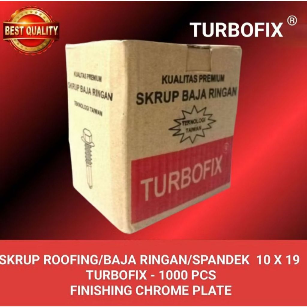 Sekrup/Skrup Baja Ringan/Roofing ELLPRO by Turbofix 10x19 - 1000pcs