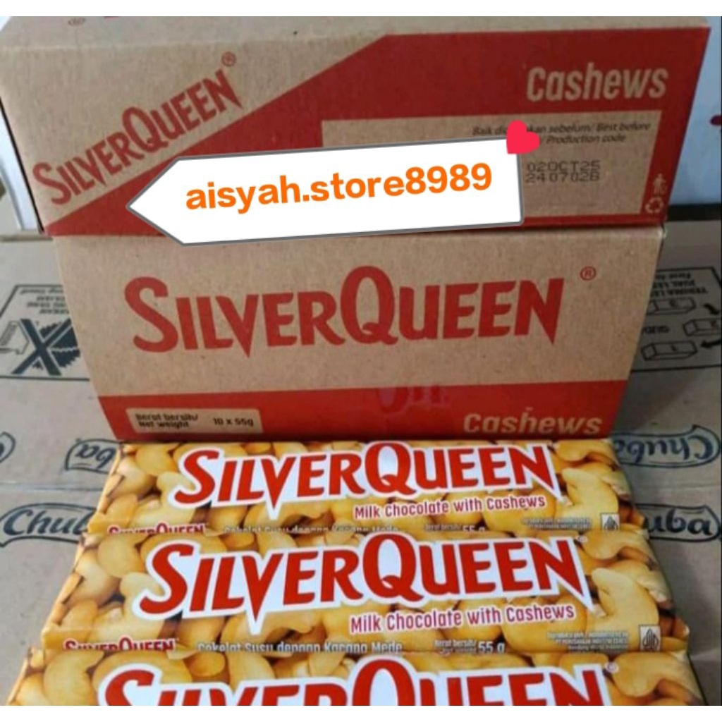 

Coklat SilverQueen varian cashew 58gr (1 box isi 10pcs)