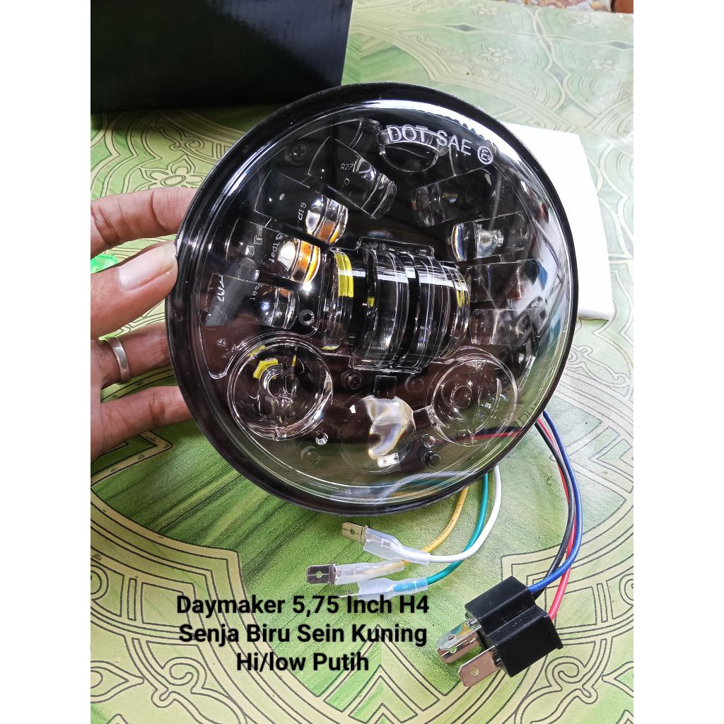 Lampu CB Van² Vespa Daymaker 5,75 inch H4 senja biru(1pcs)