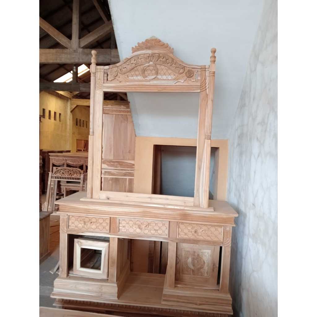 Meja rias raja || Meja rias sudut kayu jati ukir asli jepara 100%