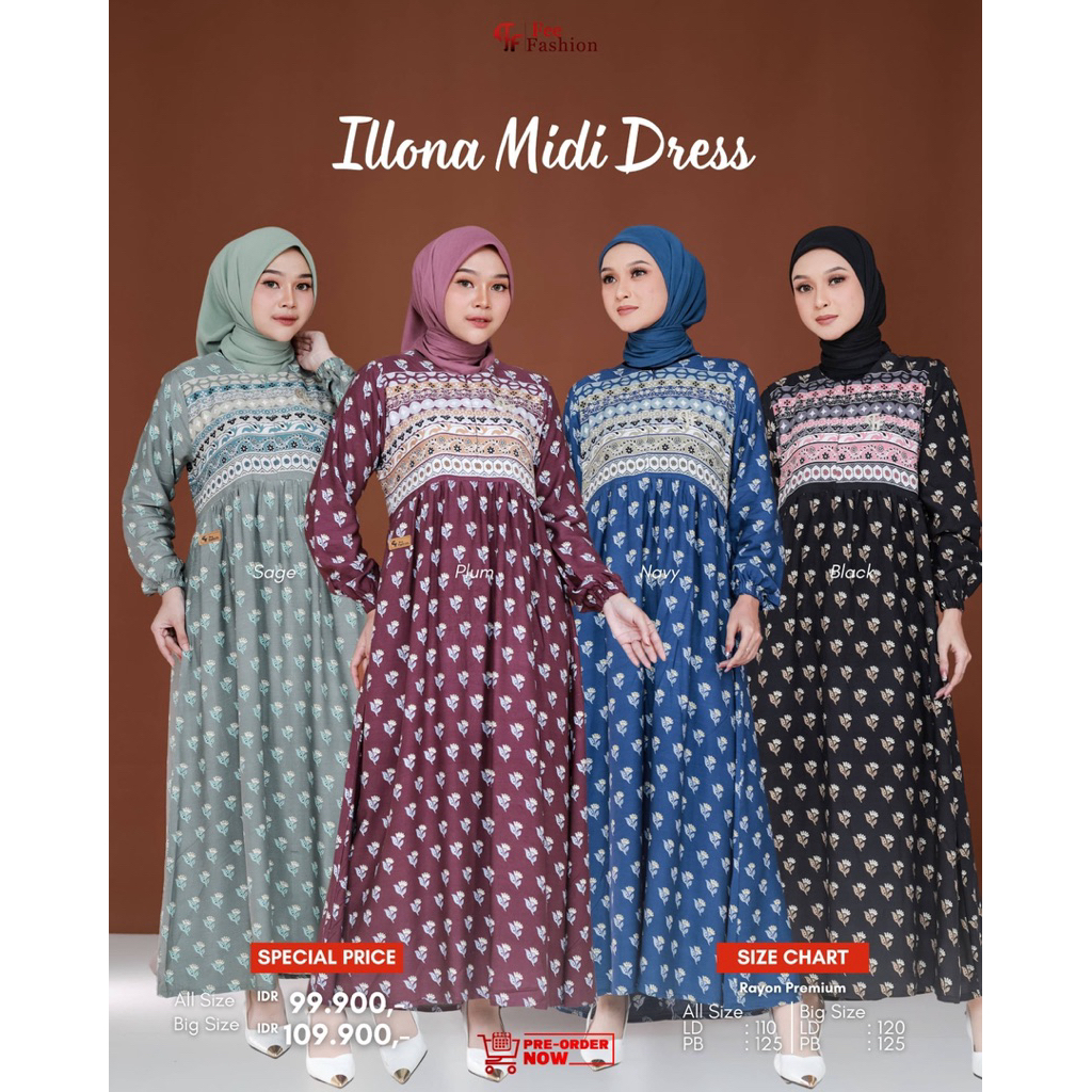Fee Fashion - Dress / Midi Dress / Gamis / Illona Midi Dress Fee Fashion