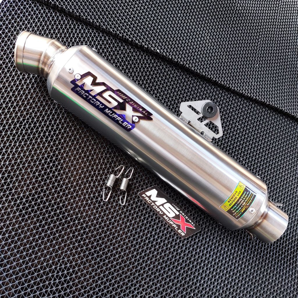 slincer knalpot original msx emblem blue titanium dos jenong inlet 50