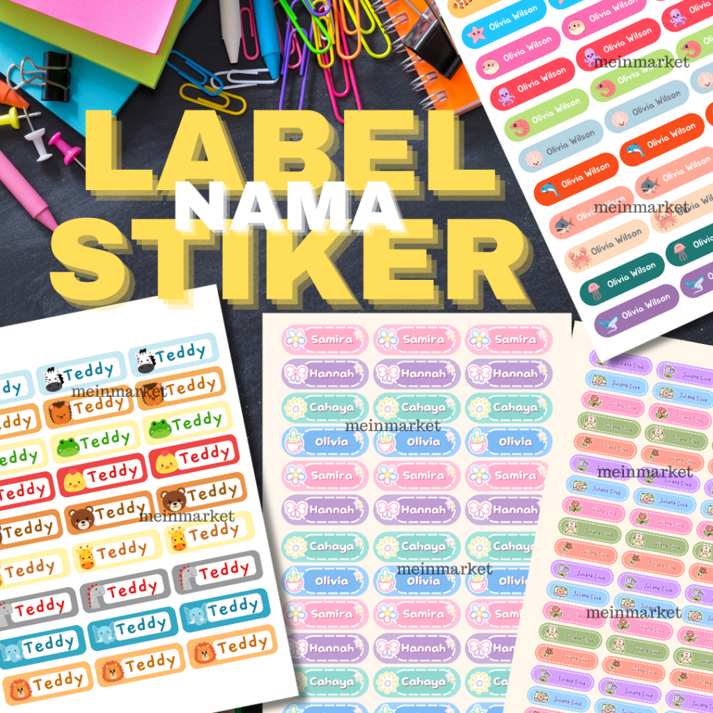

stiker nama label nama label nama anak label buku stiker buku sekolah stiker label sekolah waterproof tahan air custom lucu cute karakter kartun anime alat tulis perlengkapan sekolah anak tk anak sd aesthetic murah grosir vinyl anti air label baju sekolah