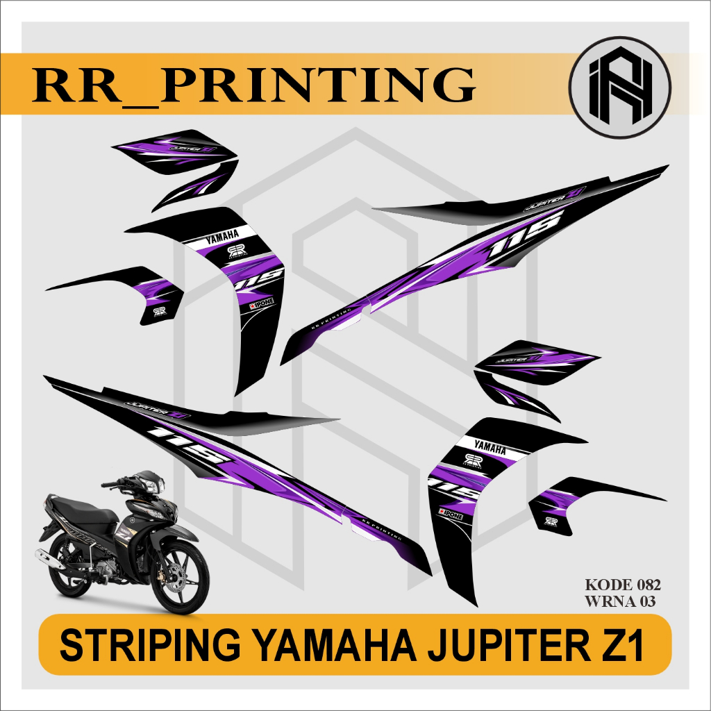 STRIPING YAMAHA JUPITER Z1 STICKER YAMAHA JUPITER Z1 BERLAMINASI KUALITAS ORIGINAL K082