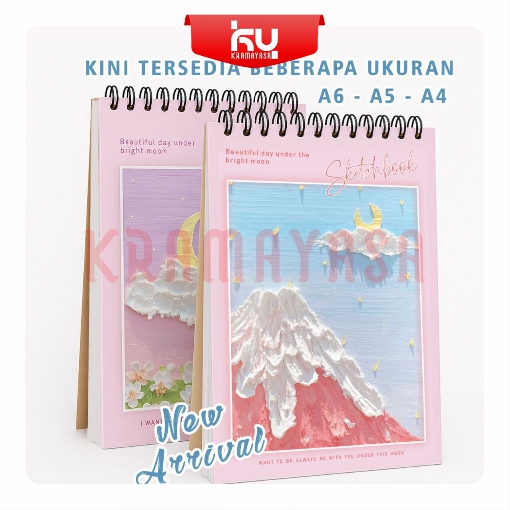 

READY Sketchbook A4 Buku Gambar Vertikal Jilid Spiral Aesthetic Buku Sketsa 40 Lembar /80 Halaman