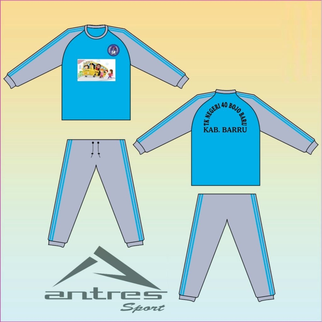 KAOS OLAHRAGA TK BIRU TURKIS ABU