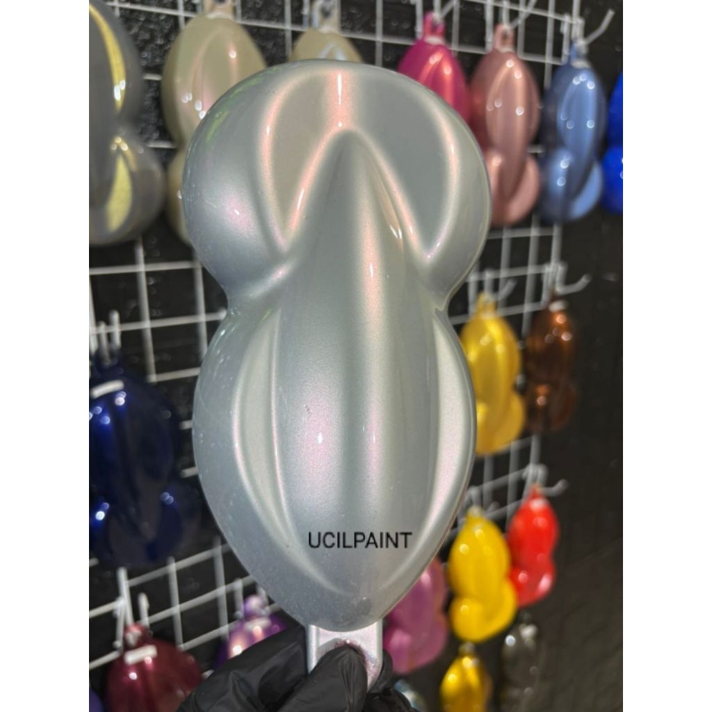 Cat Silver Metalik PU + Efeck Lembayung Red PU Polyuretane