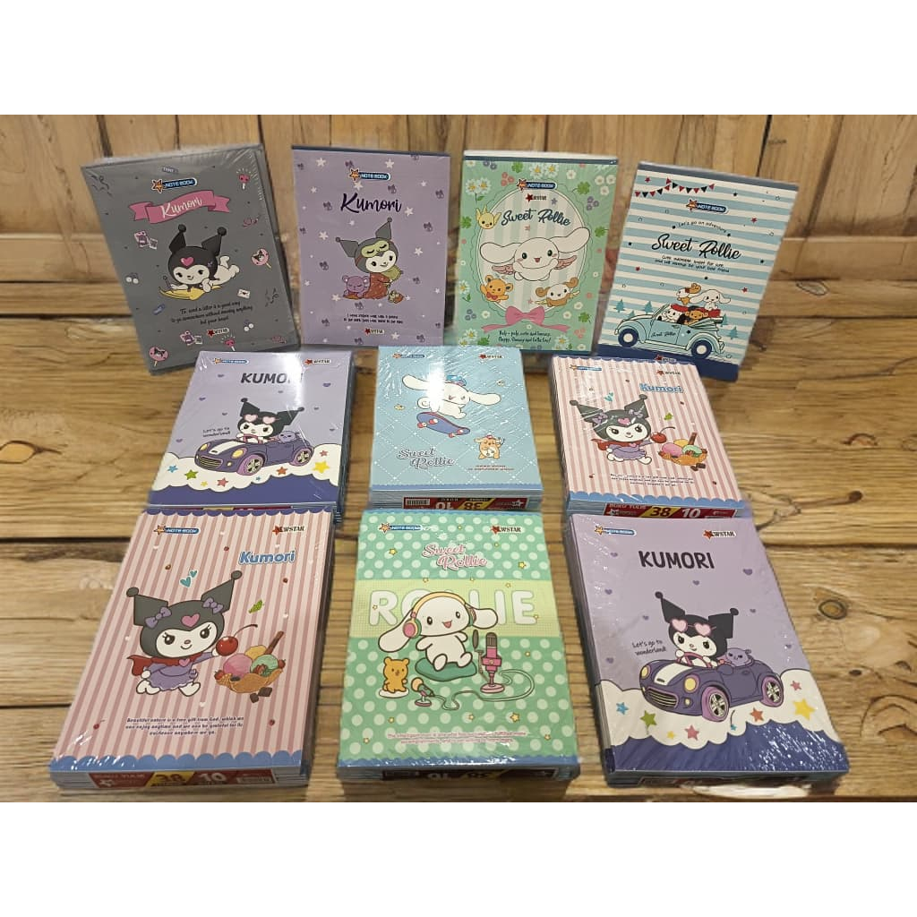 

BUKU TULIS SEKOLAH KUROMI CINNAMOROL 1PACK ISI 10PCS NEWSTAR 38 DAN 58 LEMBAR KARAKTER LUCU