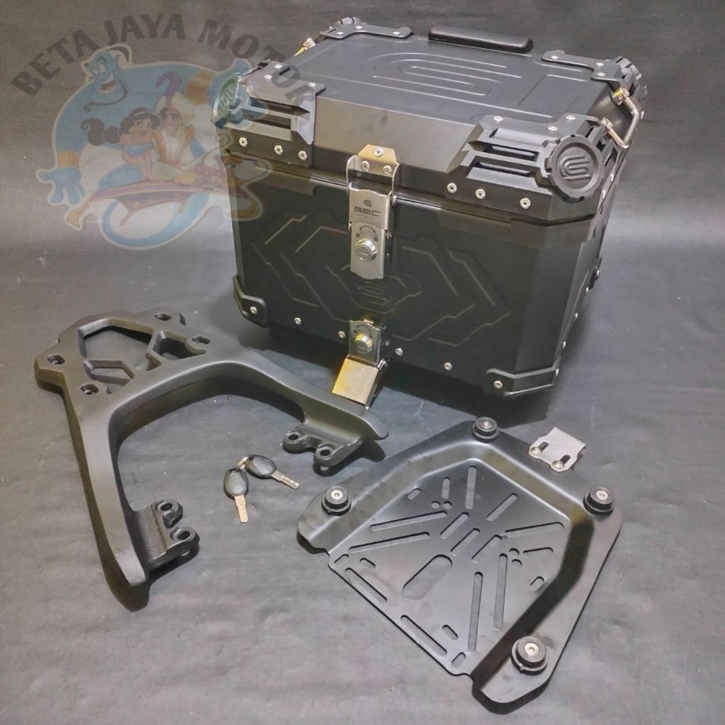 Paketan Top Box import touring 45Liter Plus Breket Sandaran Verza 150 New Cb Verza