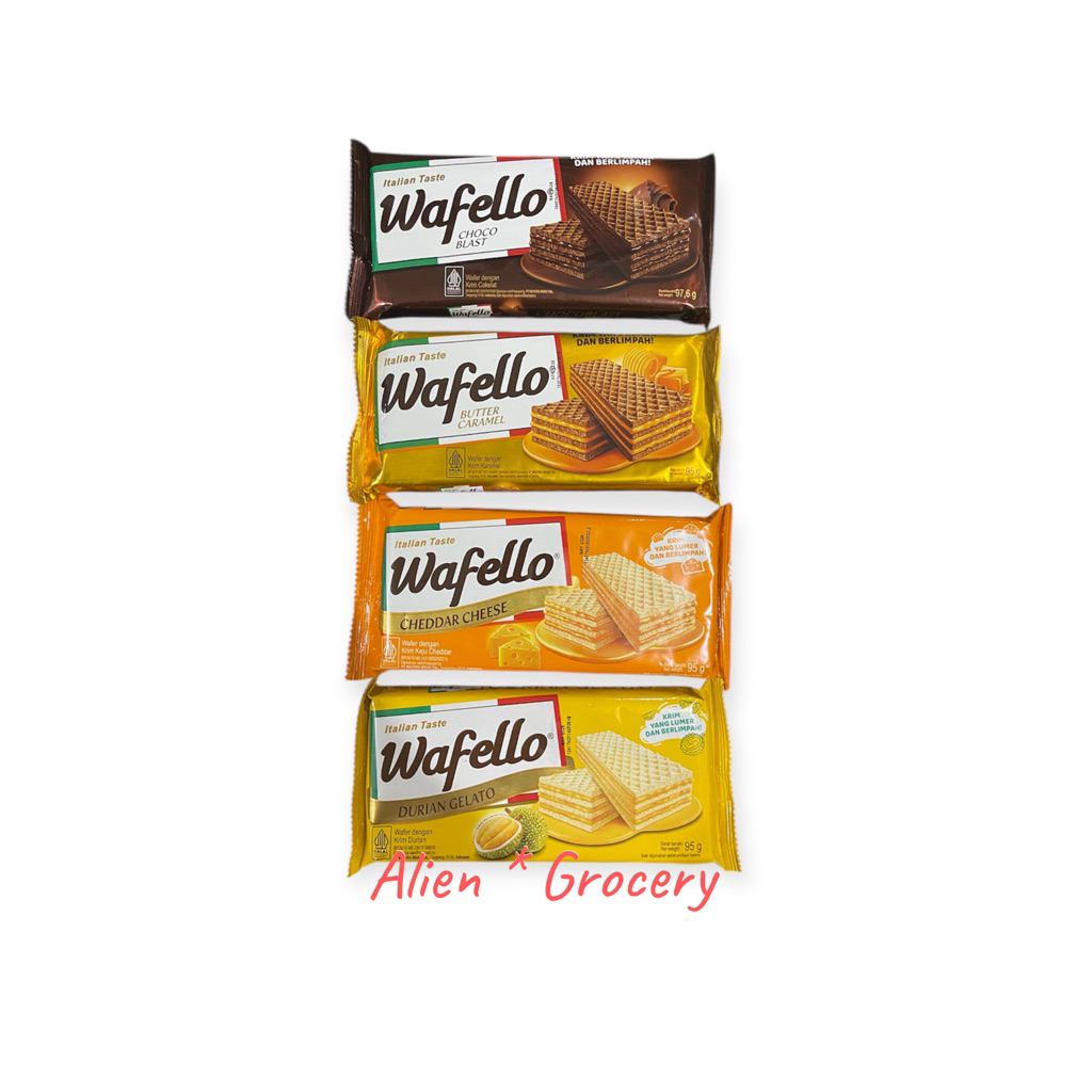 

Roma Wafer Wafelo Wafello Waffelo Choco Coklat Cokelat Butter Mentega Caramel Keju Cheddar Durian 95gr