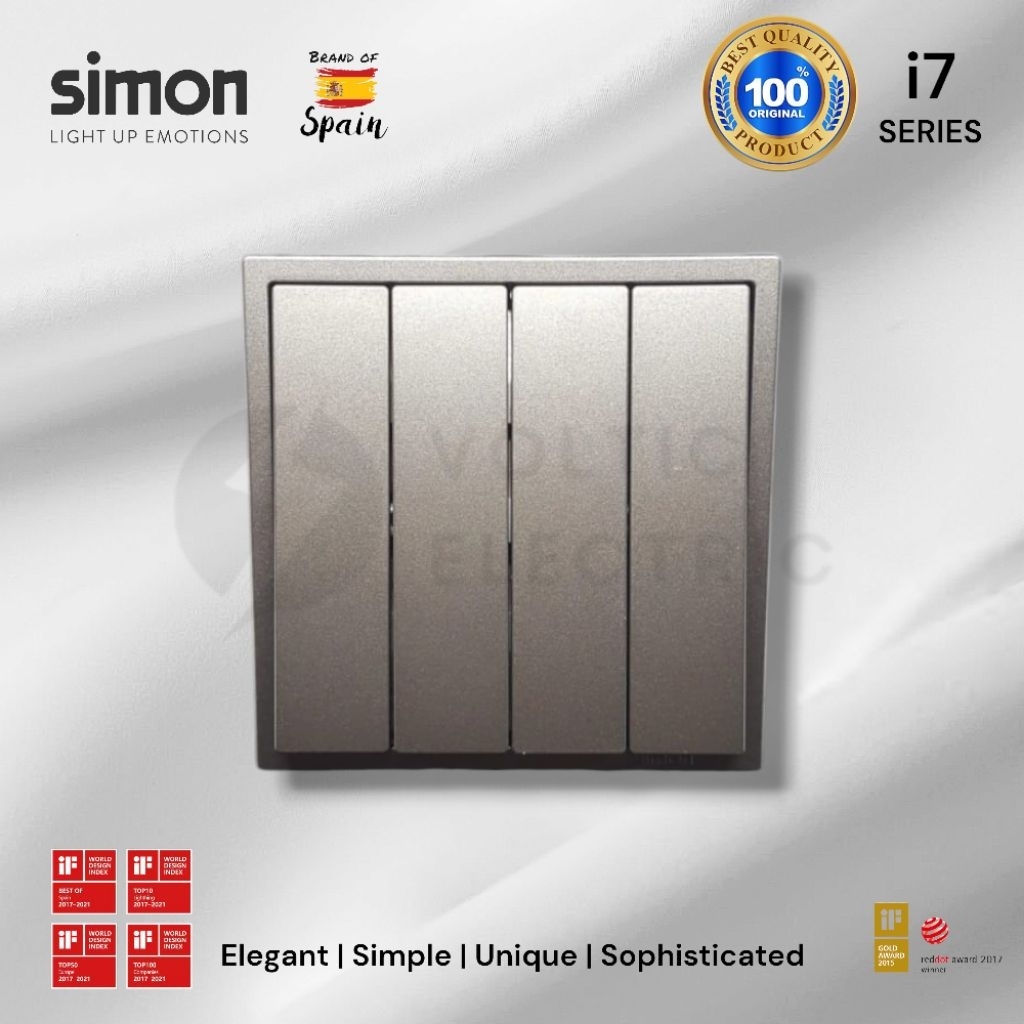 SAKLAR 4 GANG SIMON i7 GREY SAKLAR MULTI SIMON SAKLAR QUARTET 4 GANG SIMON I7 GREY