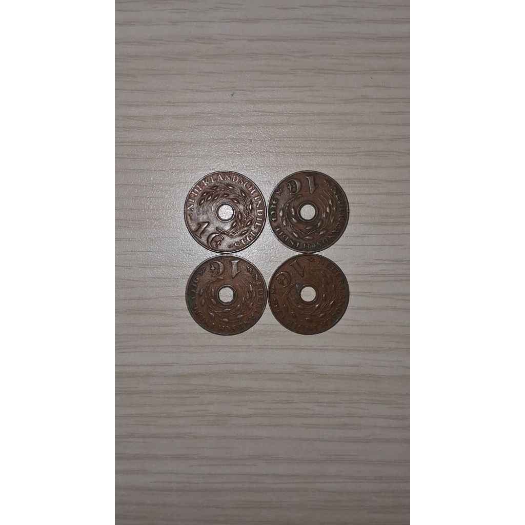 KOIN 1 GULDEN ASLI BELANDA BOLONG TENGAH