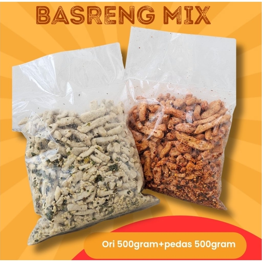 

Basreng Pedas Daun Jeruk 1Kg mix Murah Original Makanan Ringan Snack Cemilan Murah Bumbu Melimpah