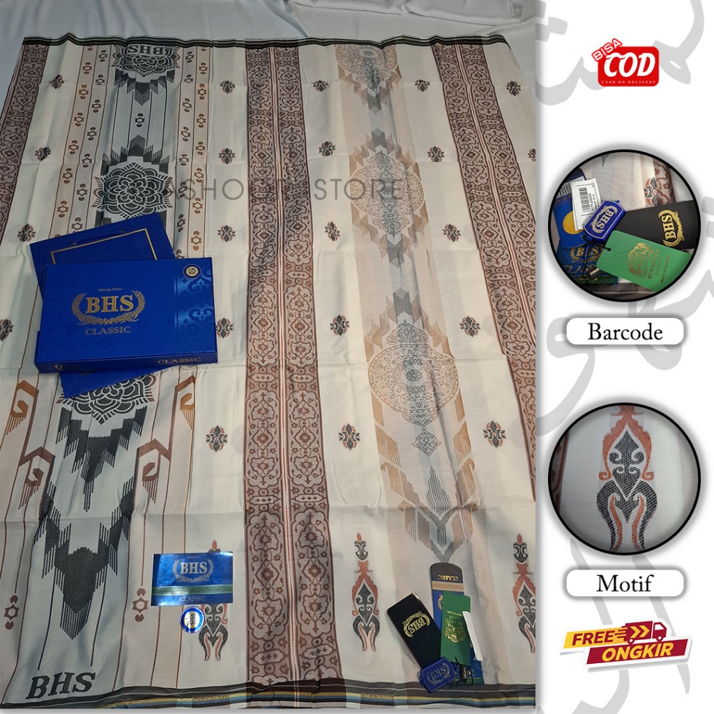 SARUNG BHS CLASSIC JAGUAR (JAQUARD) GOLD ORIGINAL MOTIF C48