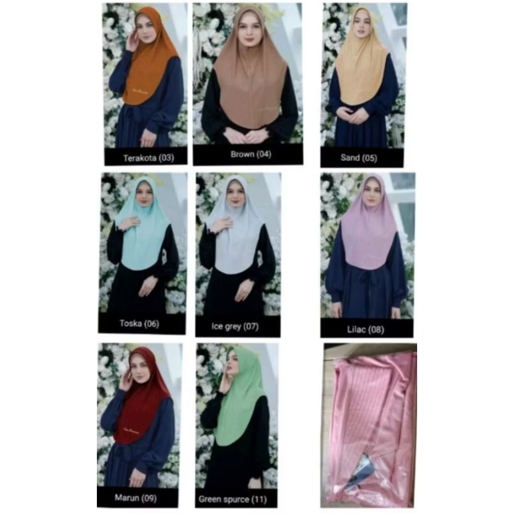 Mandjha Bergo Ivan Gunawan Fashion Scarf Bergo Comfy,Ready 5 Warna Saja Sage Green,Pinjol,Teracota,M