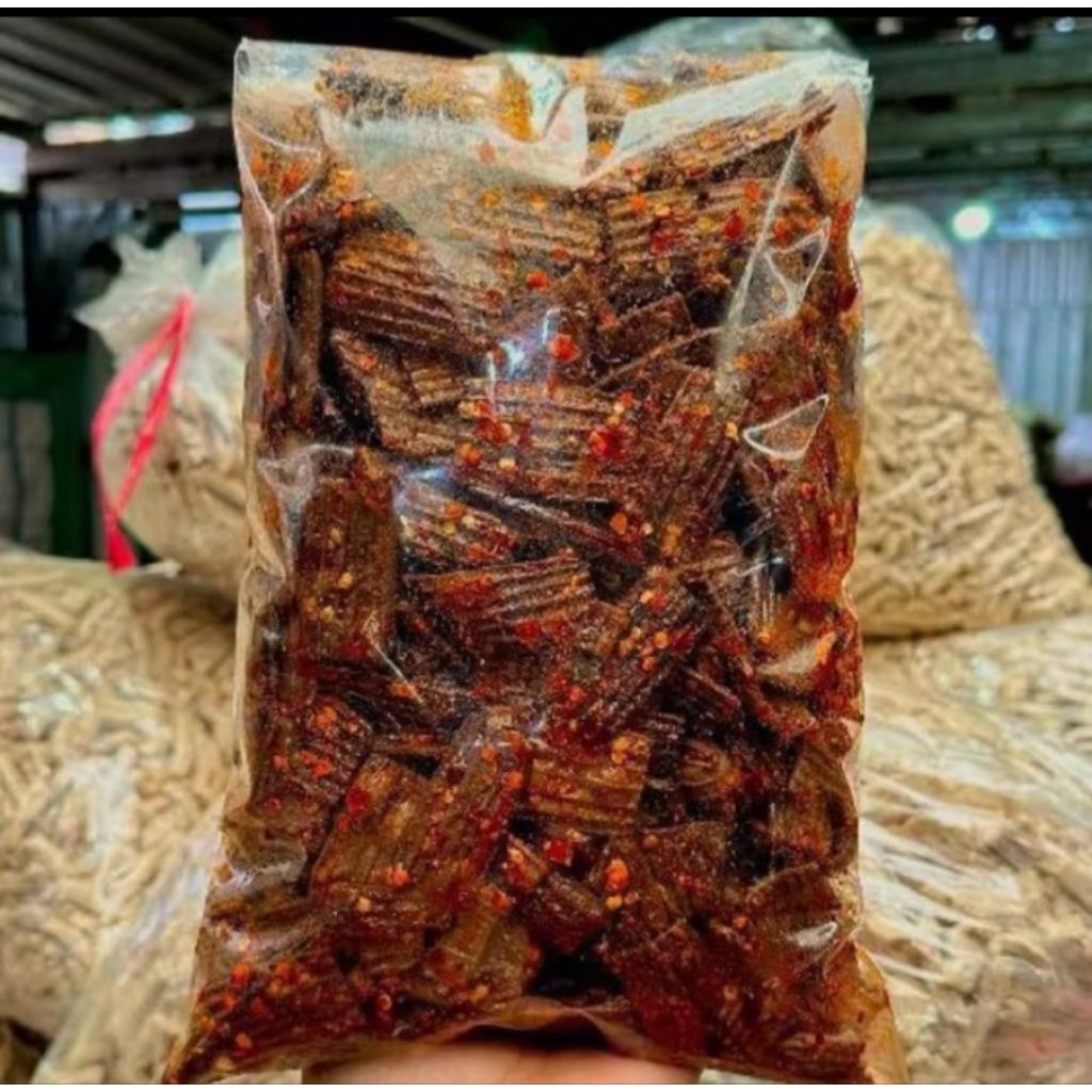 

seblak kerupuk jengkol 500 grm bantat kriuk pedas daun jeruk.kerupuk jengkol extra pedas gurih COD