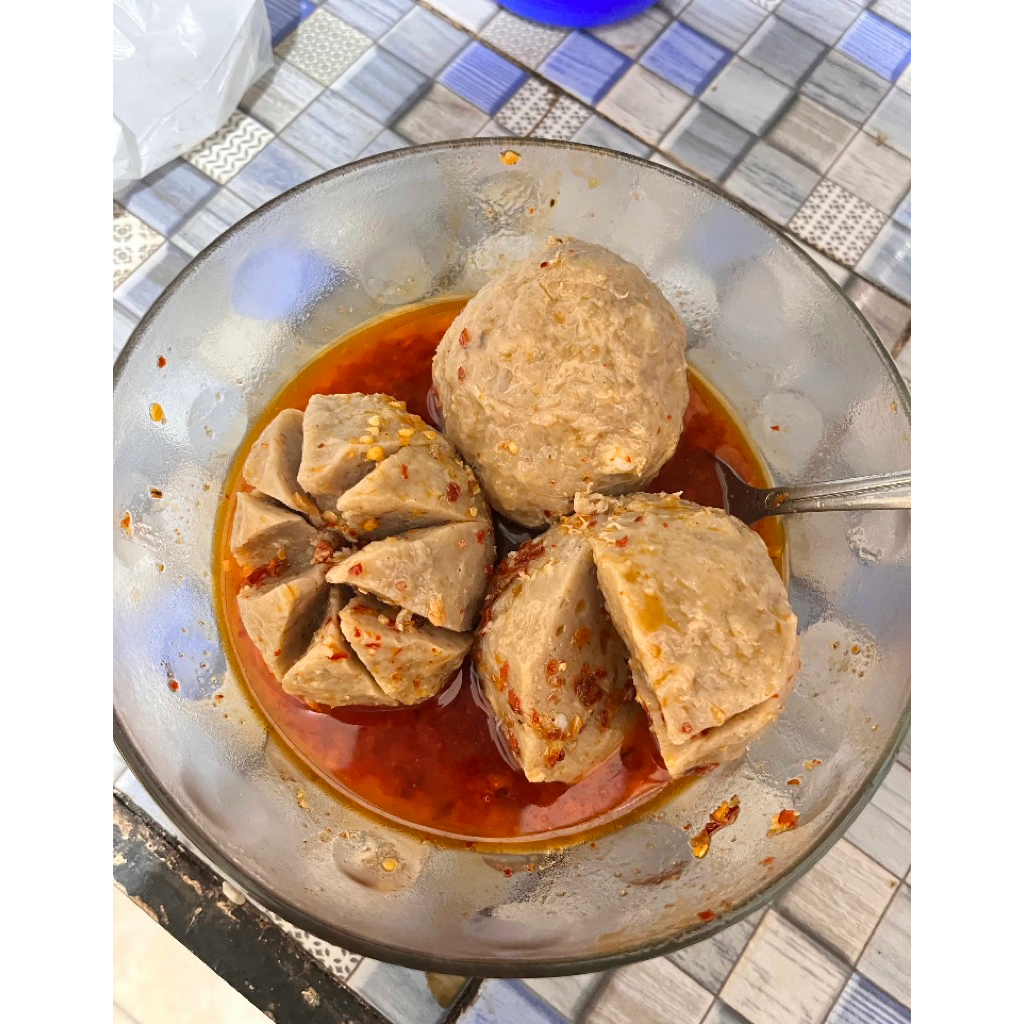 

Isi 3pcs Bakso sapi urat aja kuah chili oil kemasan instan food