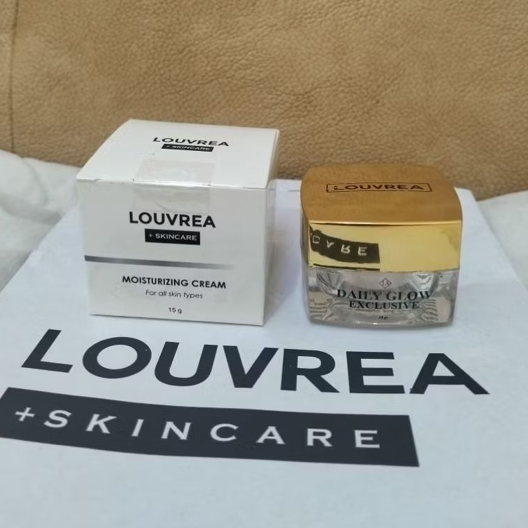 Louvrea paket daily glow cream dan moisturizing cream