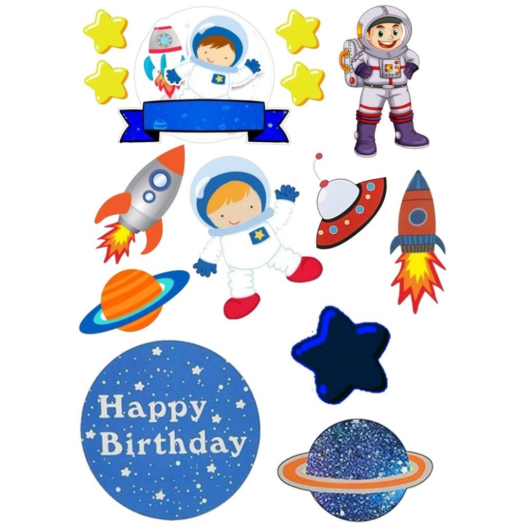 TOPPER ASTRONOT / Topper Bisa Custom Nama / Topper Hiasan Kue Ulang Tahun Anak