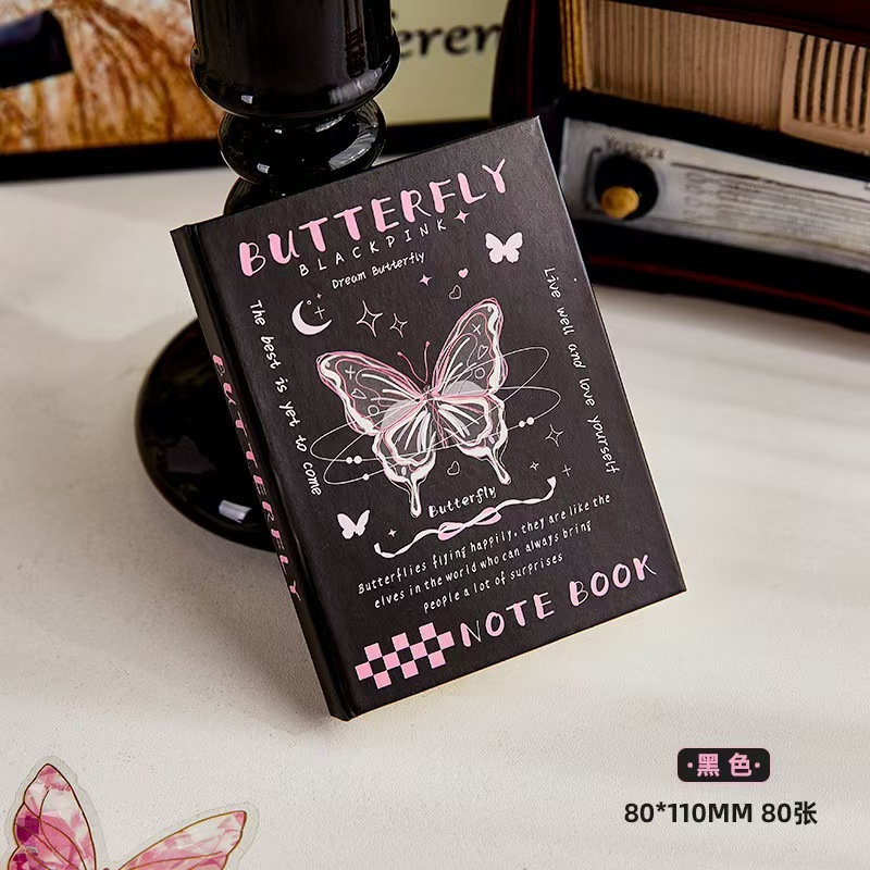 

A7 Pocket Notebook Dreamy Butterfly Mini Notebook for Girls Portable Handbooks Student Memoirs