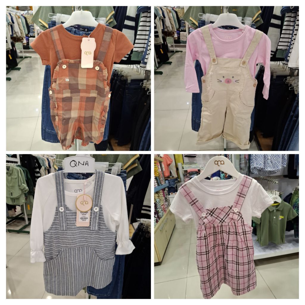 Qna Baju overall anak perempuan  size 1-4 Tahun Original New