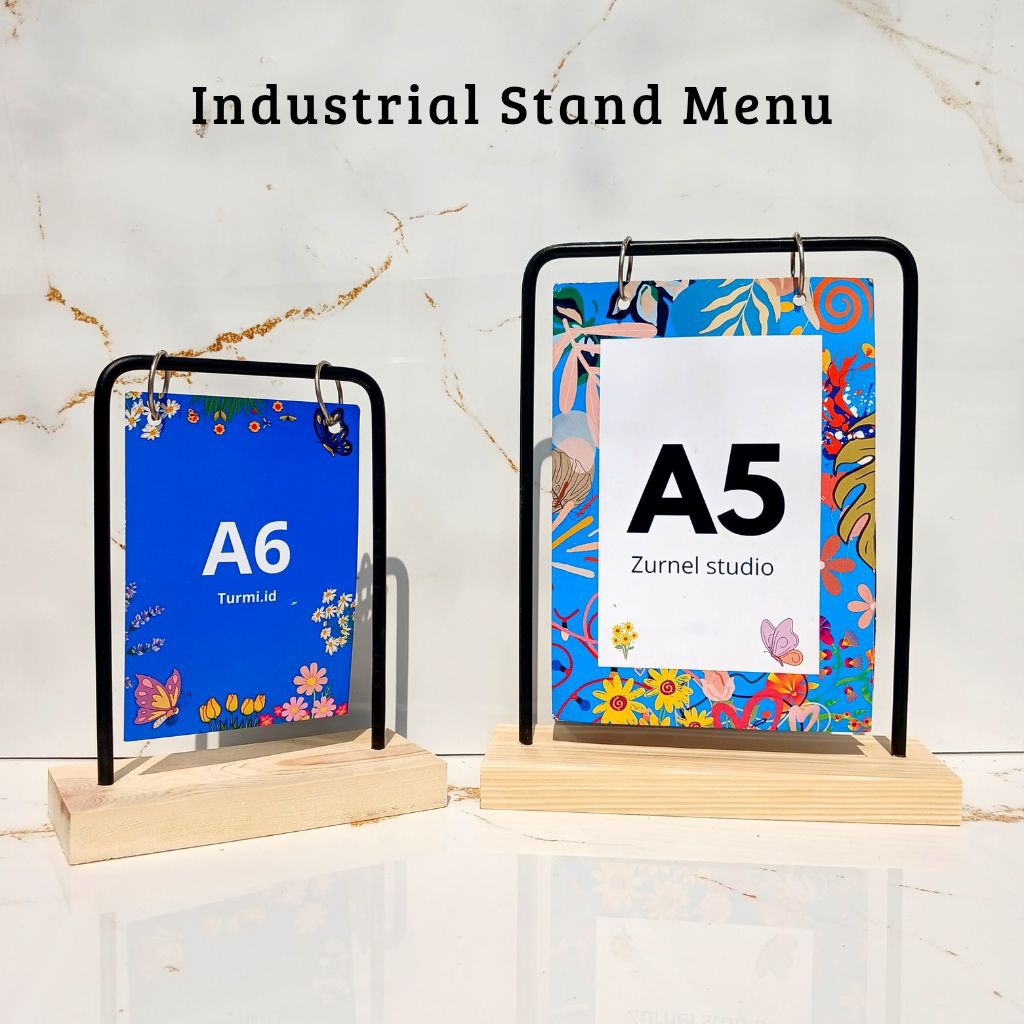 

Stand Menu Industrial Gantungan Tent Card Foto Nomer Meja Kalender Kayu Restoran Cafe Hotel