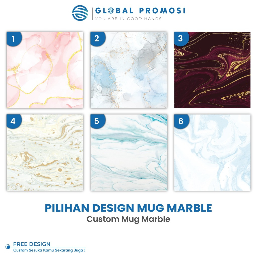 Pilihan Desain Tema Marble Untuk Custom MUG Dan Tumbler
