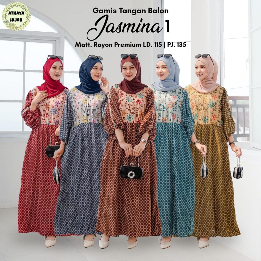 JASMINA BY ATHAYA HIJAB GAMIS TANGAN BALON