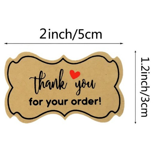 

TQL02 Ukuran 3x5 Cm Per Pcs Sticker Tempel Kraft Multicolor Kotak Thank You For Your Order Nyonya Lie
