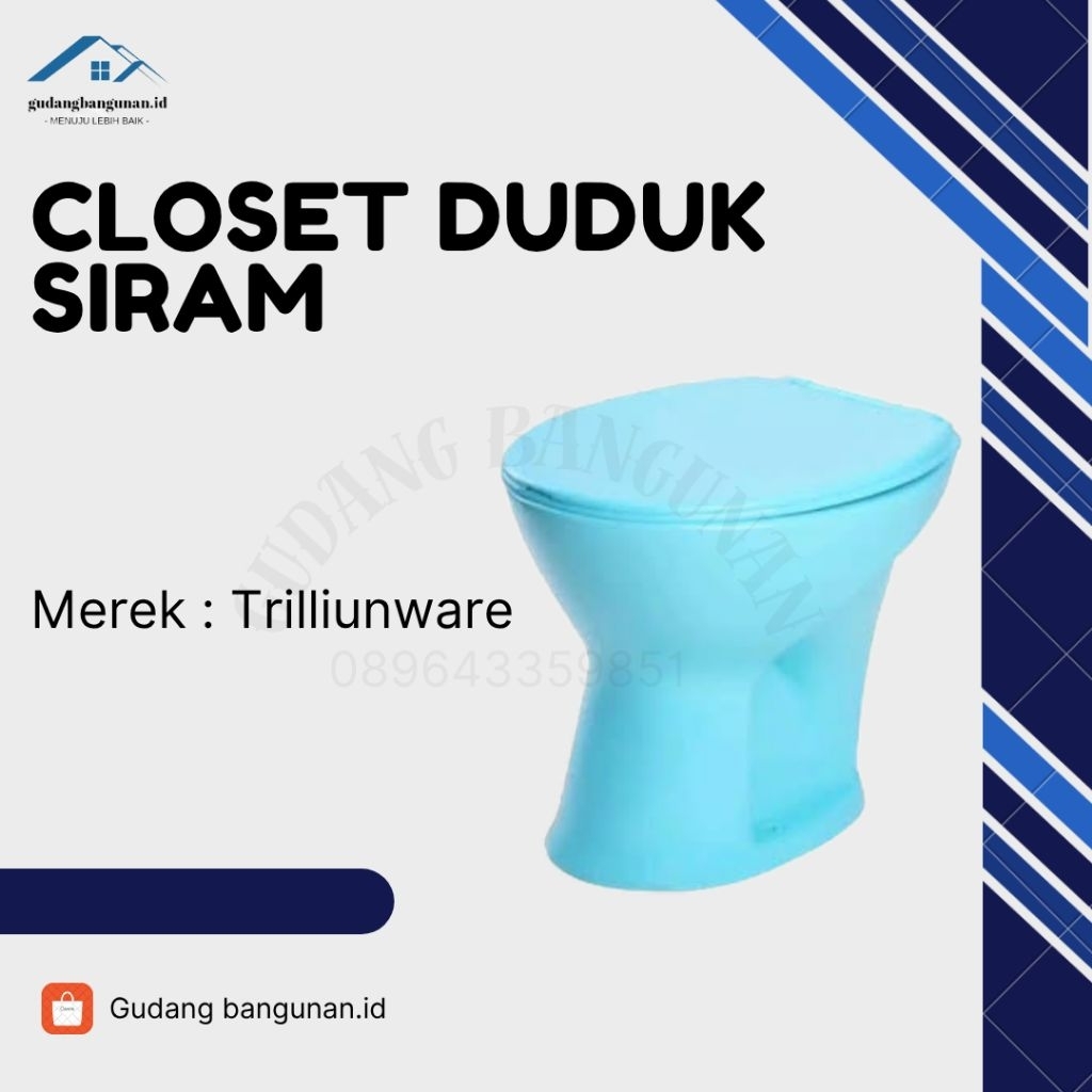 CLOSET DUDUK TRILLIUN WARE BIRU