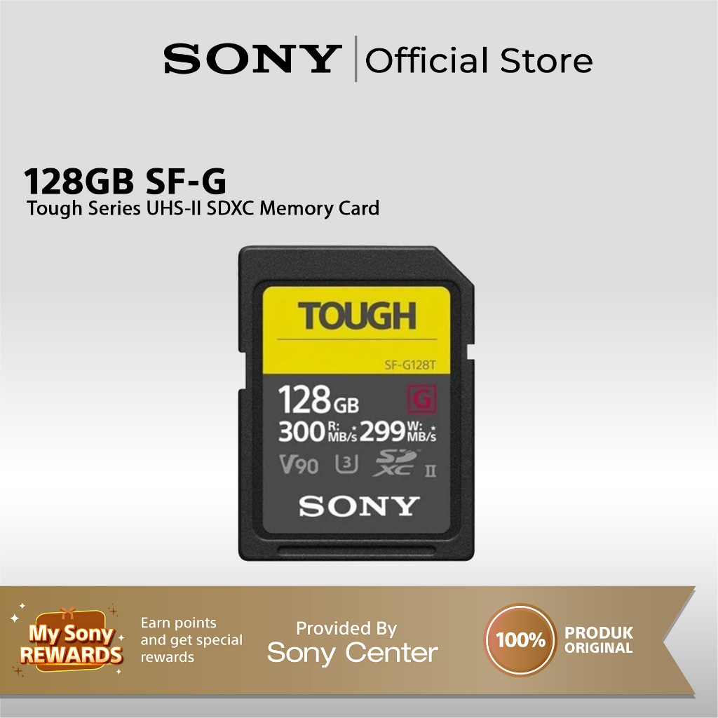 SONY SF-G Tough 128GB UHS-II SDXC Memory Card Camera / SF-G128T / Sony Kartu Memori Kamera 128GB